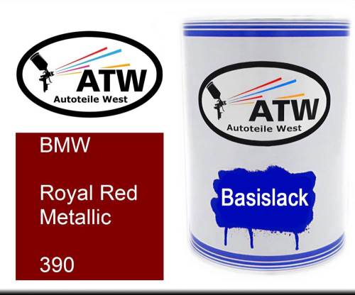 BMW, Royal Red Metallic, 390: 500ml Lackdose, von ATW Autoteile West.